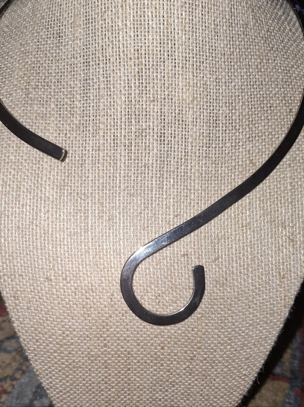 Silver Plated Modernist Rigid Choker Necklace Unmarked